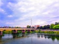 The view of YeÃÅ¸ilÃÂ±rmak river in Ãâ¡arÃÅ¸amba district of Samsun city.